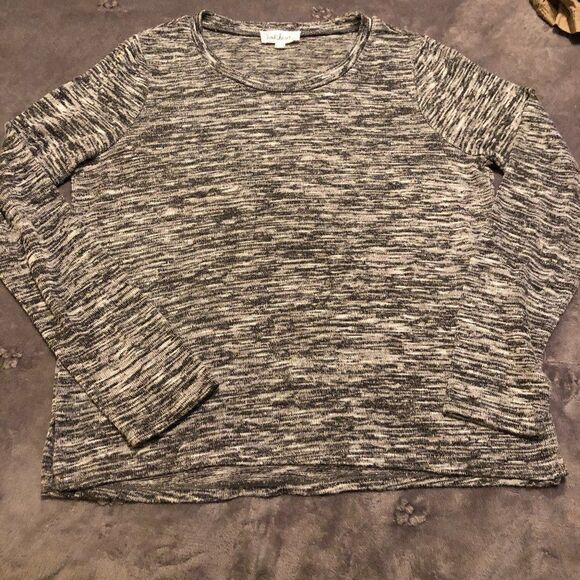 Cloud Chaser Womens Blk/Wht Marled Long Sleeve  MS - Picture 1 of 5
